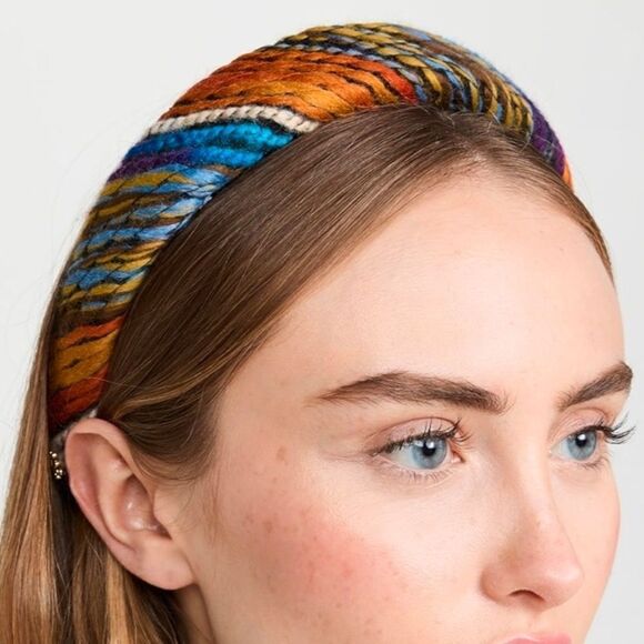 NWOT New Lele Sadoughi Mixed Yarn Alice Sunset Striped Headband - Picture 1 of 9